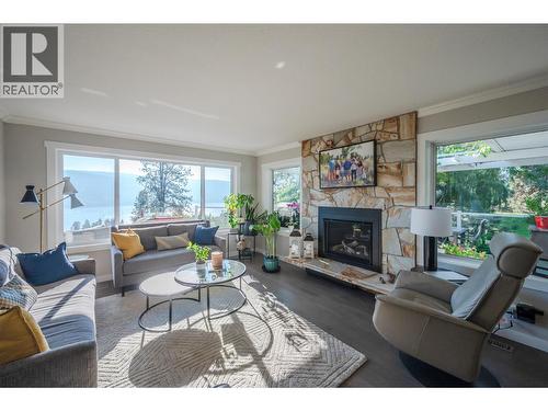 150 Sumac Ridge Drive, Summerland, BC - Indoor Photo Showing Living Room With Fireplace