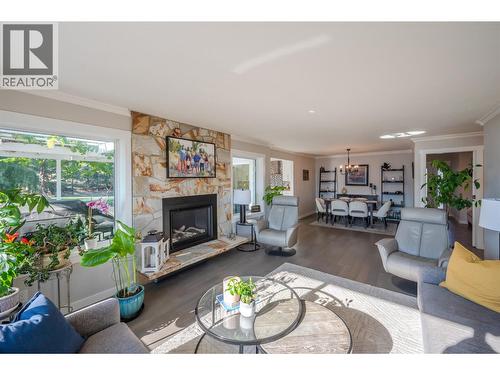 150 Sumac Ridge Drive, Summerland, BC - Indoor Photo Showing Living Room With Fireplace