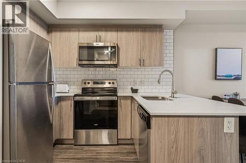 16 Markle Crescent Unit# 413, Hamilton, ON - Indoor Photo Showing Kitchen With Stainless Steel Kitchen With Double Sink With Upgraded Kitchen