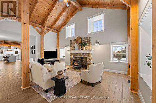 Family Room - Main Level w Recessed Windows - 4701 4Th Concession Road, Augusta, ON - Indoor With Fireplace