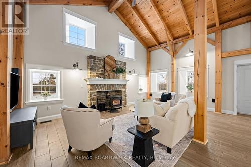 Family Room with Recessed Windows - Main Level - 4701 4Th Concession Road, Augusta, ON - Indoor Photo Showing Living Room With Fireplace