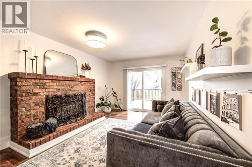 89 Biehn Drive, Kitchener, ON - Indoor Photo Showing Living Room With Fireplace