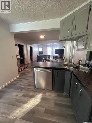 318 Aldridge Street, Bienfait, SK - Indoor Photo Showing Kitchen With Double Sink