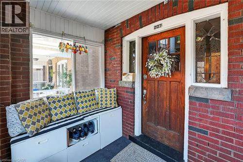 Covered porch entry - 207 Edgemont Street S, Hamilton, ON - Outdoor With Exterior