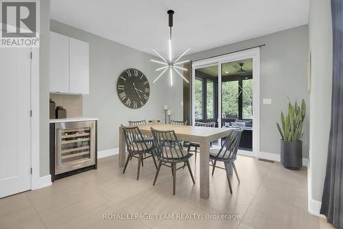 Spacious breakfast area w/access to screened porch - 295 Ridgemont Drive, Beckwith, ON - Indoor Photo Showing Dining Room