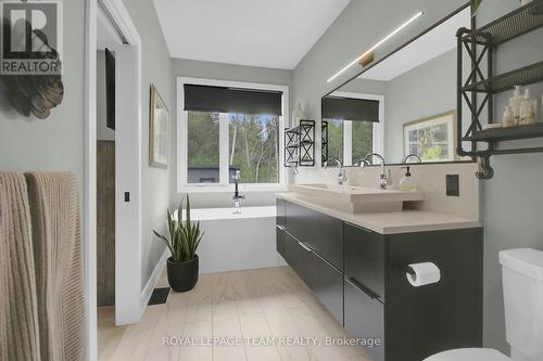 Soothing soaker tub to relax after a long day - 295 Ridgemont Drive, Beckwith, ON - Indoor Photo Showing Bathroom