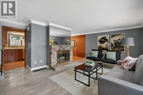 324 Woodworth Drive W, Ancaster, ON - Indoor Photo Showing Living Room With Fireplace