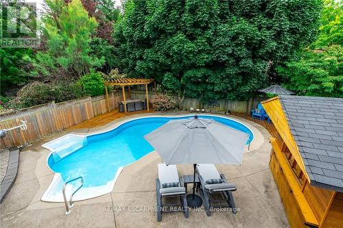 7 Volterra Court, Hamilton, ON - Outdoor With In Ground Pool With Deck Patio Veranda With Backyard