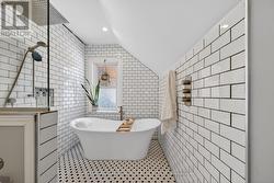 Main bath shower and freestanding tub - 