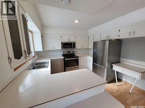 Carter Acreage, Luseland, SK - Indoor Photo Showing Kitchen With Stainless Steel Kitchen With Double Sink