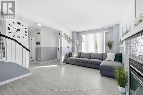 1456 Prestone Drive, Ottawa, ON - Indoor Photo Showing Living Room With Fireplace