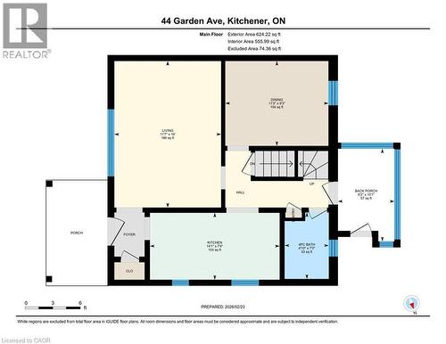 Main level floorplan - 44 Garden Avenue, Kitchener, ON - Other