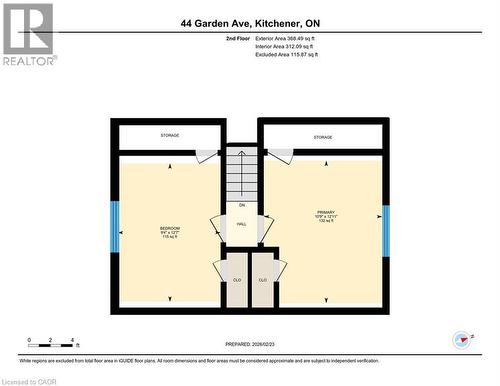 Upper level floorplan - 44 Garden Avenue, Kitchener, ON - Other