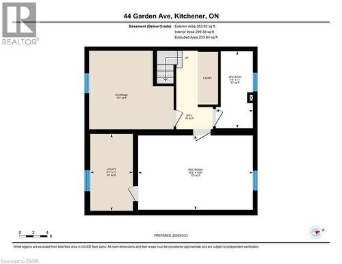 Lower level floorplan - 44 Garden Avenue, Kitchener, ON - Other