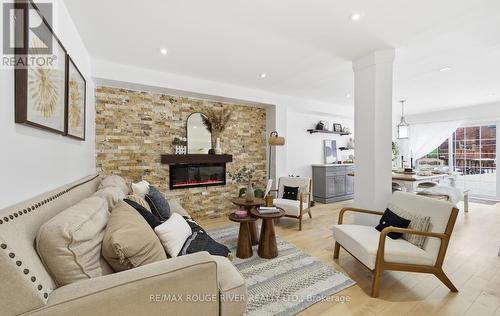 7 Hemans Court, Ajax, ON - Indoor Photo Showing Living Room With Fireplace