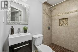 Fully finished basement with rec room and 3pc bath - 