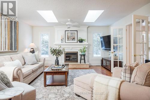 56 Acredale Drive, Hamilton, ON - Indoor Photo Showing Living Room With Fireplace