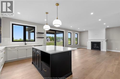 259 Joan Flood, Essex, ON - Indoor Photo Showing Kitchen With Fireplace