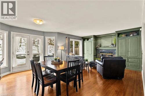 3602 Glen Elgin Drive, Jordan, ON - Indoor Photo Showing Dining Room With Fireplace