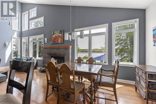 171 River Rd, Sault Ste. Marie, ON - Indoor Photo Showing Dining Room With Fireplace