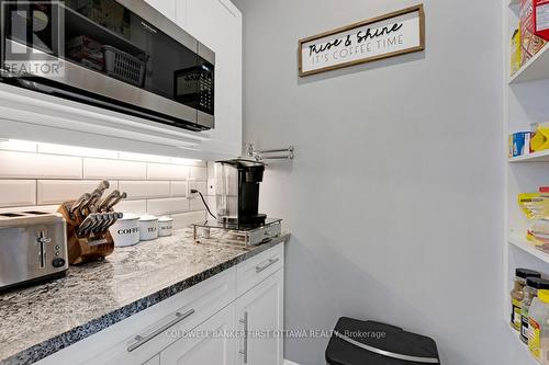 Butler's pantry granite counter & coffee station - 800 Waba Road, Mississippi Mills, ON - Indoor Photo Showing Kitchen