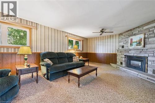 27 Peel St E, Alma, ON - Indoor Photo Showing Living Room With Fireplace