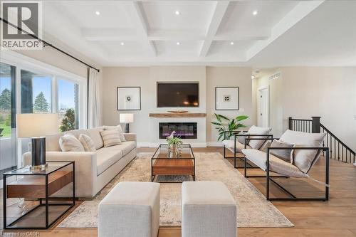 51 Ariss Glen Drive, Ariss, ON - Indoor Photo Showing Living Room With Fireplace
