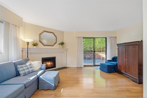 102-1052 Rockland Ave, Victoria, BC - Indoor Photo Showing Living Room With Fireplace