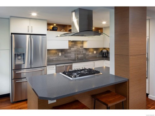 202-1501 Richmond Rd, Victoria, BC - Indoor Photo Showing Kitchen With Double Sink