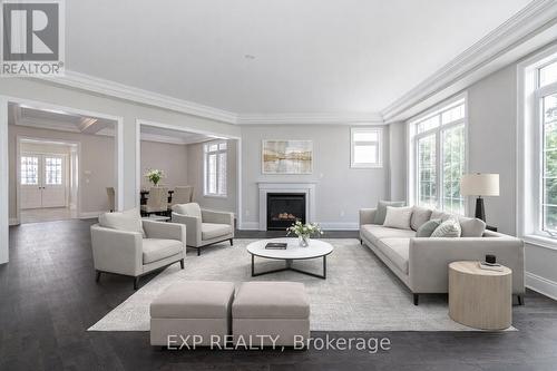 91 Clockwork Drive, Brampton, ON - Indoor Photo Showing Living Room With Fireplace