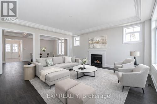 91 Clockwork Drive, Brampton, ON - Indoor Photo Showing Living Room With Fireplace