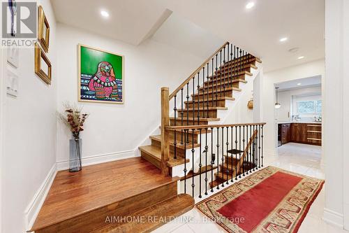 Custom made solid oak stairs to upstairs - 23 Hildegard Drive, Hamilton, ON - Indoor Photo Showing Other Room