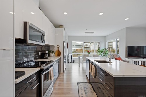 301-1311 Lakepoint Way, Langford, BC - Indoor Photo Showing Kitchen With Stainless Steel Kitchen With Upgraded Kitchen