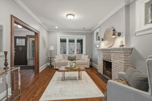 55 Atlas Avenue, Toronto, ON - Indoor Photo Showing Living Room With Fireplace