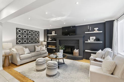 94 Intrepid Drive, Whitby, ON - Indoor Photo Showing Living Room With Fireplace