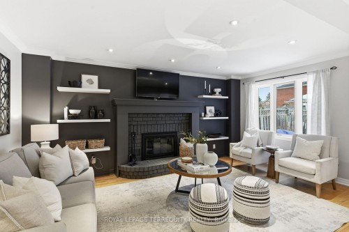 94 Intrepid Drive, Whitby, ON - Indoor Photo Showing Living Room With Fireplace