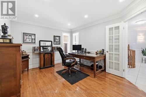Main Floor Den/Office with Double French Doors - 2017 Peak Place, Oakville, ON - Indoor Photo Showing Office