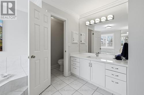Five-Piece Primary Ensuite Features Dual Vanities - 2017 Peak Place, Oakville, ON - Indoor Photo Showing Bathroom