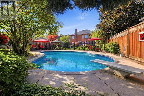 Established Setting w/an Inground Saltwater Pool - 2017 Peak Place, Oakville, ON - Outdoor With In Ground Pool With Backyard