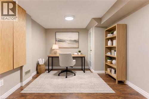 virtually staged with a closet - 404 Wake Robin Crescent, Kitchener, ON - Indoor Photo Showing Office