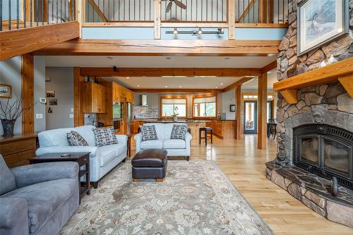 705 Creighton Valley Road, Lumby, BC - Indoor Photo Showing Living Room With Fireplace