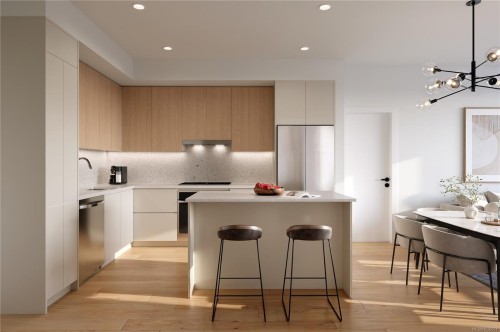 413-3582 Ryder Hesjedal Way, Colwood, BC - Indoor Photo Showing Kitchen With Stainless Steel Kitchen With Upgraded Kitchen