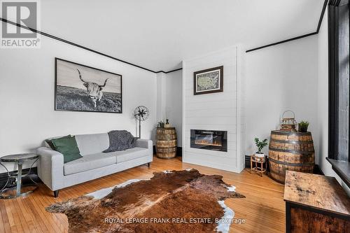 69 Peel Street, Kawartha Lakes (Lindsay), ON - Indoor Photo Showing Living Room With Fireplace