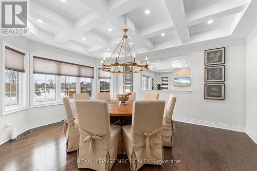 Dining Room with coffered ceiling and pot lighting - 25 Philmori Boulevard, Pelham (Fonthill), ON - Indoor Photo Showing Dining Room