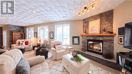 357 Clear Lake, Espanola, ON - Indoor Photo Showing Living Room With Fireplace