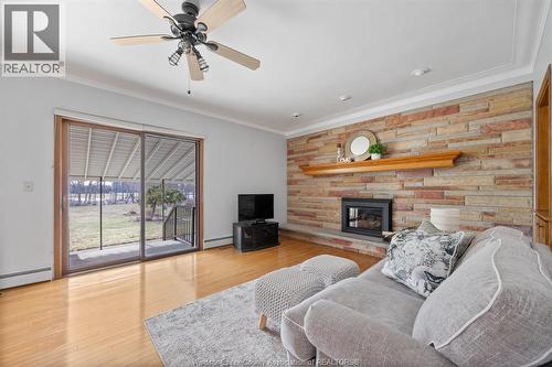 3071 Lauzon Road, Windsor, ON - Indoor Photo Showing Living Room With Fireplace