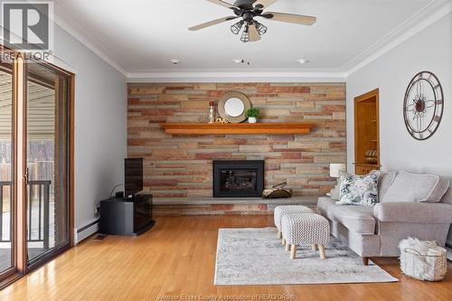 3071 Lauzon Road, Windsor, ON - Indoor Photo Showing Living Room With Fireplace