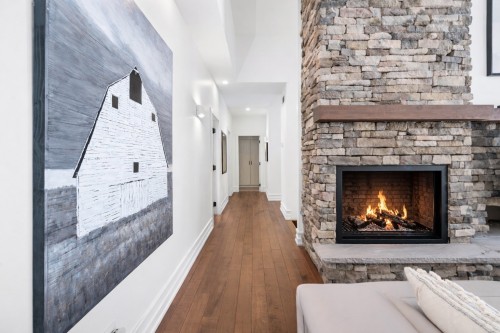 Salon - 63 Rue Augusta, Morin-Heights, QC - Indoor Photo Showing Living Room With Fireplace