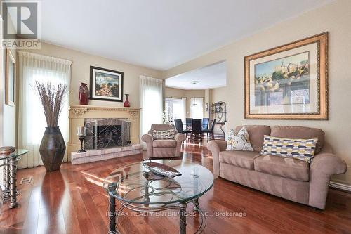Family Room With Gas Fireplace - 1658 Covington Terrace, Mississauga, ON - Indoor Photo Showing Living Room With Fireplace
