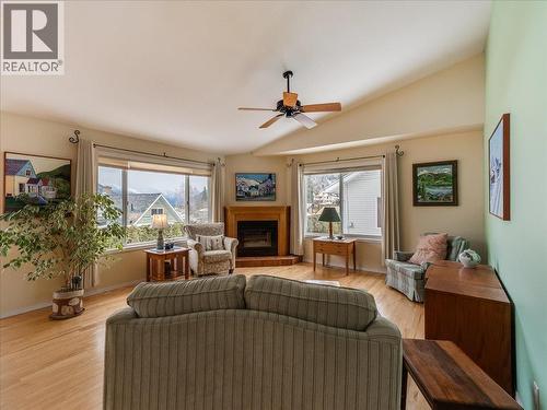 Main Floor Living Room - 702 Munro Street, Nelson, BC - Indoor Photo Showing Living Room With Fireplace